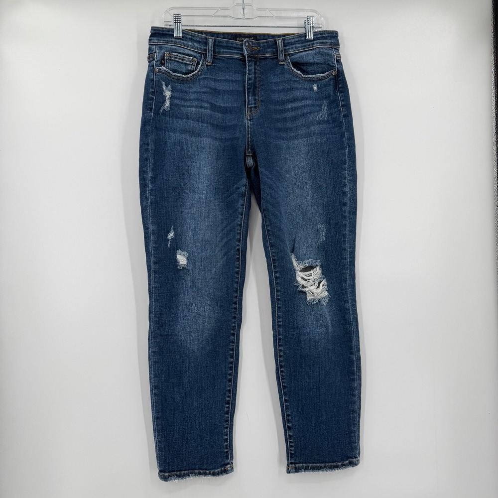 Judy Blue‎ Slim Fit Distressed Medium Wash Jeans Size 11/30